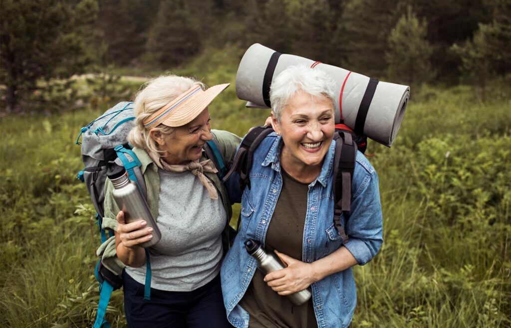 Image of two women hiking